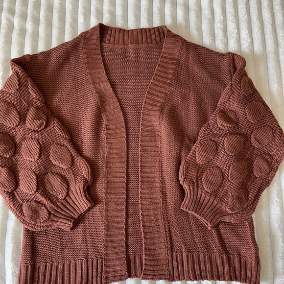 Boutique Women's Knit Cardigan Sweater in Rust - Picture 1 of 6